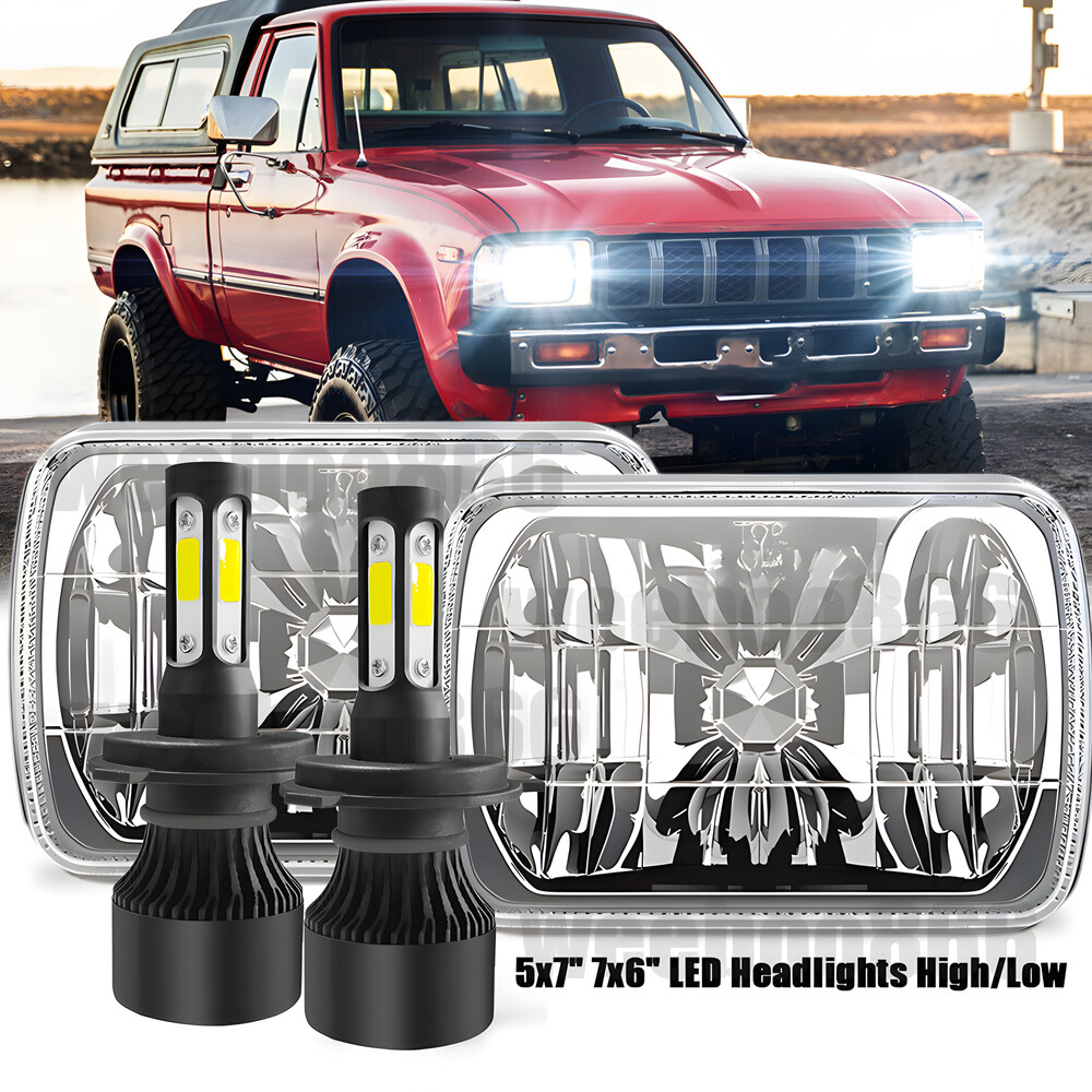 5x7 7x6 LED Headlight Hi-Lo H4 DRL Compatible with Toyota Pickup 1982-1995 & 4Runner