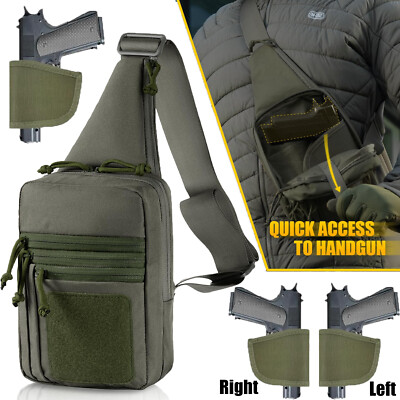 Tactical Chest Bag outdoor Crossbody Bag Tactical Sling Backpack gun holster US