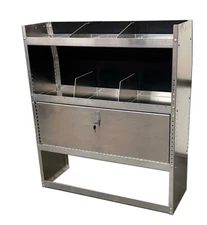 2014-2023 Ford Transit Connect Aluminum Shelving Unit with Door - 38Lx44"Hx13"D