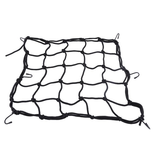 40 * 40cm 6 Hook Motorcycle Helmet Cargo Luggage Elastic Mesh Web Net Black - Picture 6 of 8