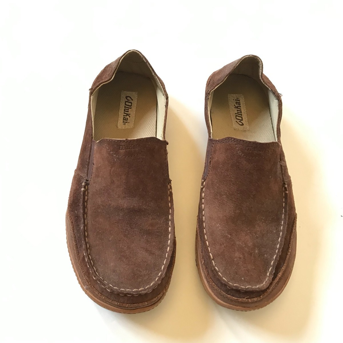 Olukai Puhala Loafers Shoes Mens 10 Brown Slip On Suede Drop 