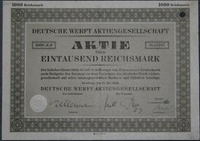 Deutsche Werft Aktiengesellschaft 1942 1000 RM