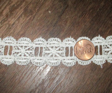 2 yd Vintage beautiful 1" natural cotton Cluney Lace ribbon Trim Doll Quilt
