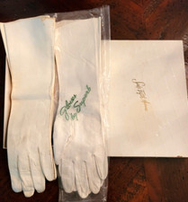 2 pairs VTG 60s Long Kidskin Italian Leather Formal Luxury Opera Gloves 7 w box