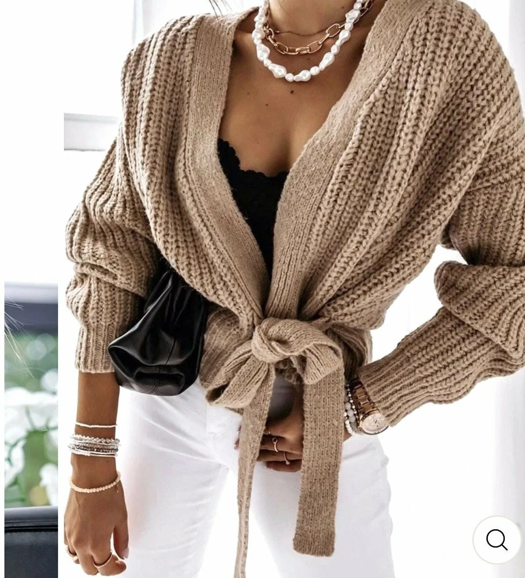 Ballerina chunky knitted crossover side tie cardigan one size 6 colours