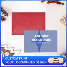 Custom Print Greeting Card Birthday Wedding Invitation Personalized Image Text