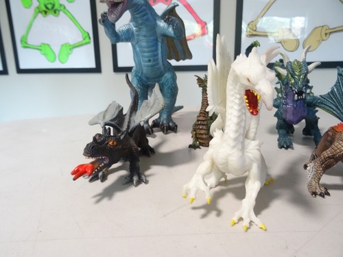 LOT OF 6 - VINTAGE 12” Dragon Toy Figure Softshell Toy Major Trading Company Z#5 - Picture 4 of 7