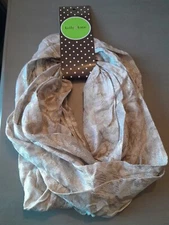 Kelly & Kate Lightweight Infinity Silky Feel Polyester Gold Silver Accent Scarf