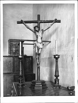 Mission Santa Barbara showing crucifix 1898 California Old Photo