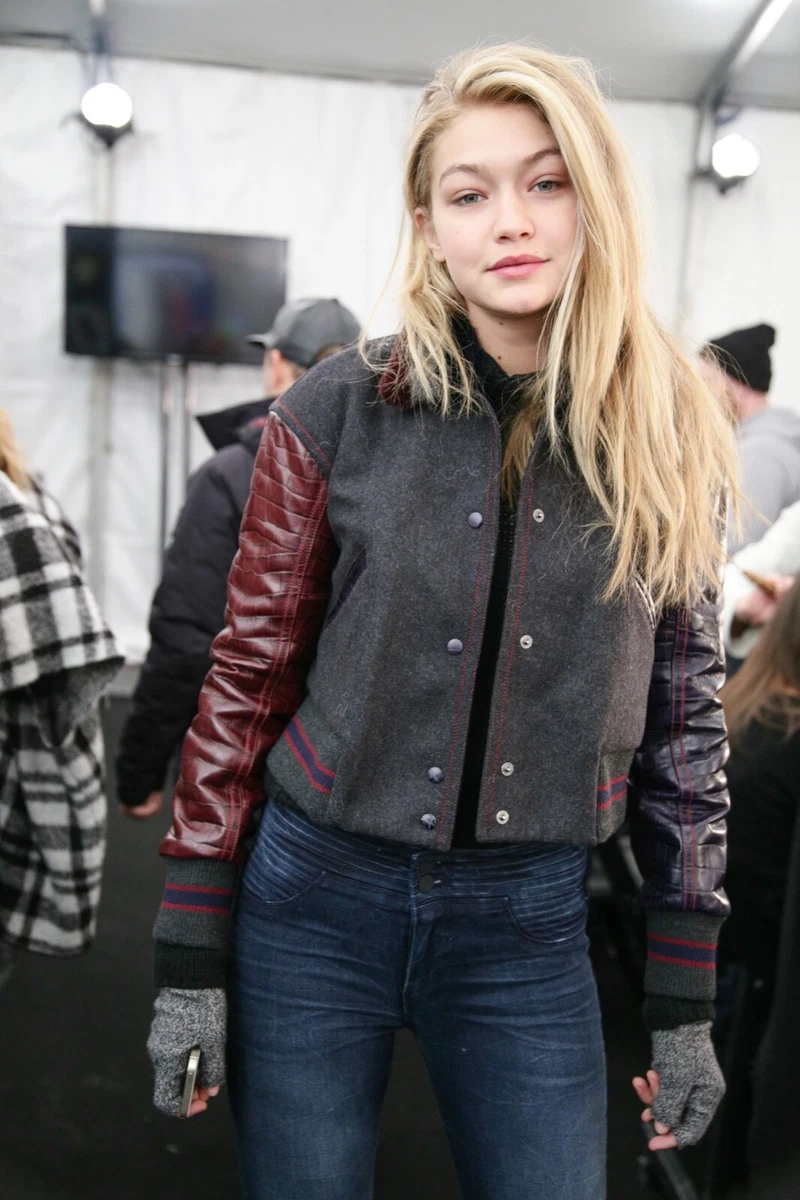 Fay leather wool bomber jacket ASO Gigi Hadid eBay