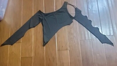 Shein Womens Asymmetrical Cutout Long Sleeve Dance Top Black Size Medium