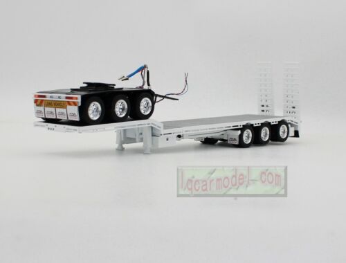 1:50 Iconic Replicas 45' EXTENDABLE DROPDECK Drop Deck Trailer White&black - Picture 1 of 6