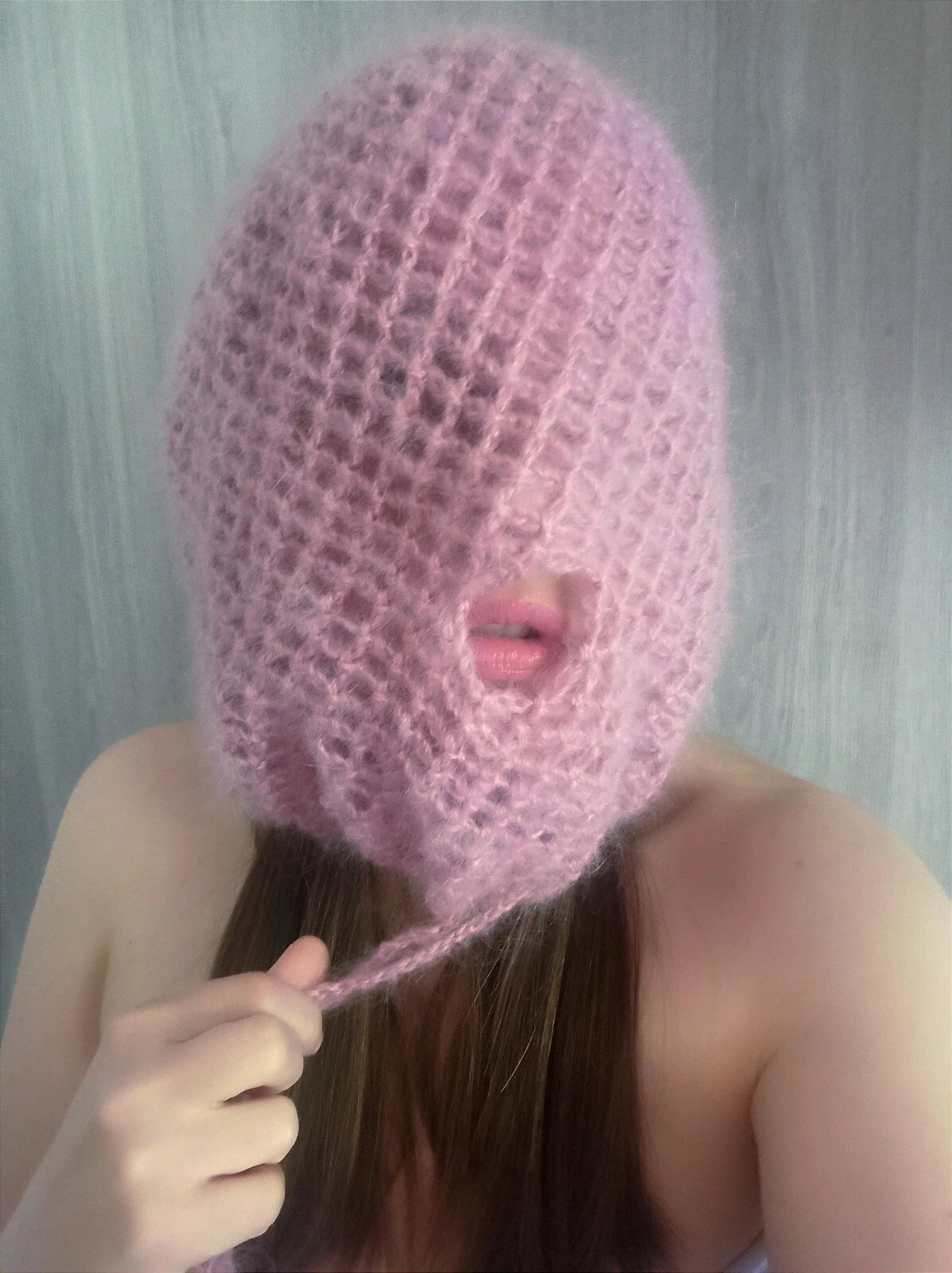 Mohair Balaclava, Super soft, hairy mohair hood