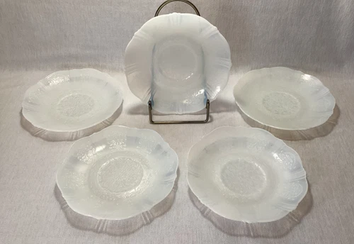 MacBeth-Evans American Sweetheart Monax Opalescent Depression Saucers Lot of 5