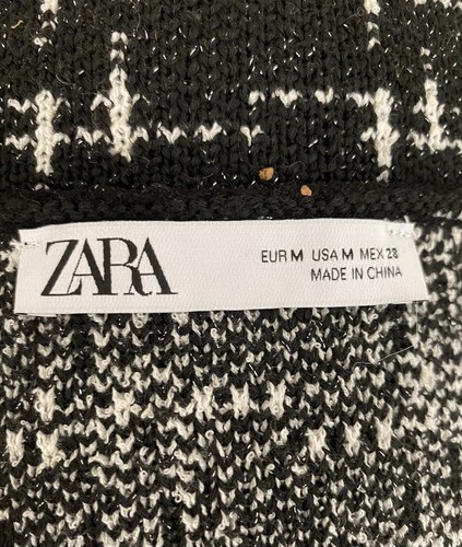 Zara Double Breasted Knit Jacket - Size Medium - Picture 6 of 8