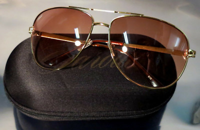 Farouk 610 Sporty Classic Brown Aviator Sunglasses with Case