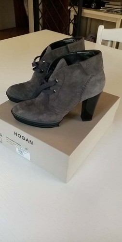 Scarpe donna Hogan Opty Ankle Boot polacchine grigio tacco vernice 37 | eBay