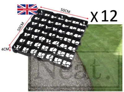 12 x Gravel/Grass Grid Paver Base Greenhouse Deck Path Turf Lawn Shed Garden