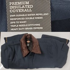 DICKIES Premium Duck Insulated Coverall Blue Men's Small Reg Canvas Quilt Lined