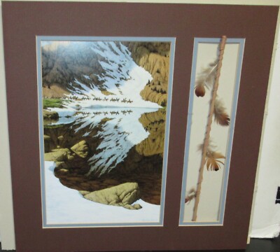 BEV DOOLITTLE ''SEASON OF THE EAGLE'' WITH FEATHER STICK COLOR OFFSET LITHOGRAPH