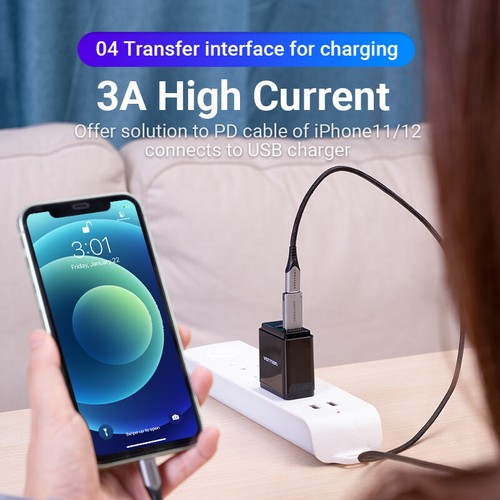 USB C Female to USB A Male Charger Adapter For Samsung Note 10 20 S20 S21 S22 - Picture 3 of 14