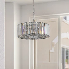 Round Luxury K9 Crystal Chandelier LED Lamp Pendant Modern Ceiling Light Fixture