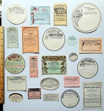 22 Diff. Vintage Ornate Old Pharmacy Medicine Apothecary Labels, Belgium, Lot F