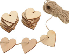 100 Pieces Wooden Blank Hearts for Crafts 1.57 Inch Wood Unfinished Hearts with