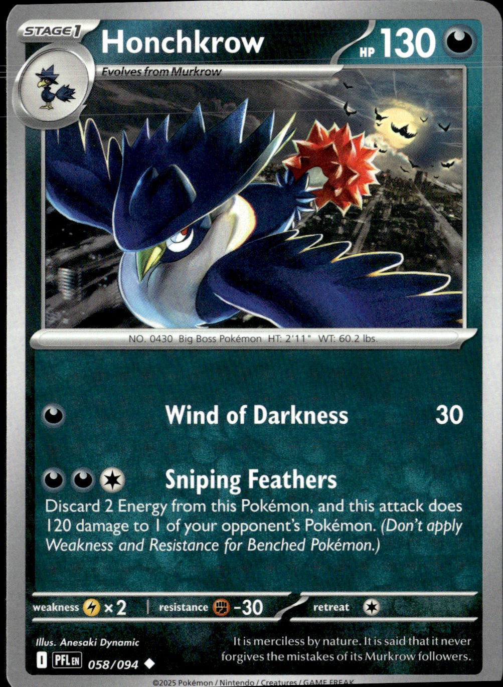 ME02: Phantasmal Flames #058/094 Honchkrow