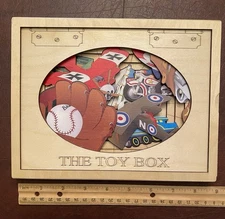 The Toy Box Wooden Handcrafted Puzzle - Baseball Mitt, Airplane, Sailboat…