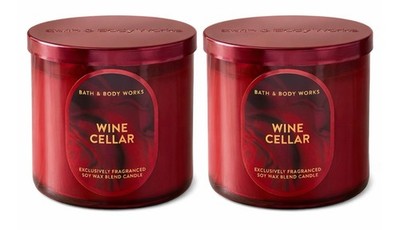 2 Bath & Body Works WINE CELLAR Large 3-Wick Scented Candle 14.5 oz