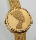 Vtg SEIKO Egyptian Golden Nefertiti ladies watch 1985 runs great Japan k180