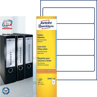 AVERY Zweckform Ordnerrücken Etiketten 59 x 192 mm weiß 400 Etiketten