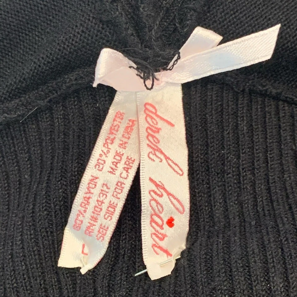 Vestido Suéter Derek Heart Tejido Negro - Escote Profundo - Talla Grande Foto 4 de 4