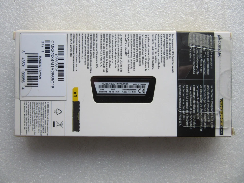 1 x 8GB Corsair Vengeance LPX DDR4 2666MHz RAM Desktop PC Memory - NEW & Sealed - Image 2 of 4