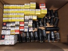 LARGE LOT 70 Vintage Vacuum Tubes Amperex Sylvania Marconi Tung-Sol - Untested