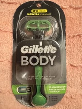 Men’s GILLETTE BODY Razor ~ 1 Handle with 1 Cartridge ~ NEW! Sealed!
