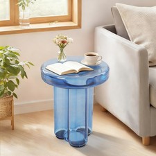 Mesa auxiliar redonda de vidrio de 38 * 45 cm mesa de centro de carga de 44,09 libras mesa de sofá moderna