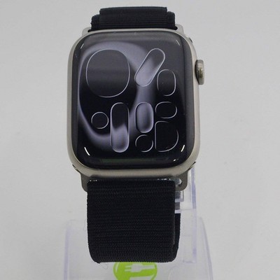 Unlocked Apple Watch Series 7 45MM Silver Titanium Black Alpine Loop ML8W3LL/A