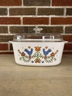 Corning Ware Country Festival Bluebird 4 QT Casserole Dish w/ Lid VTG
