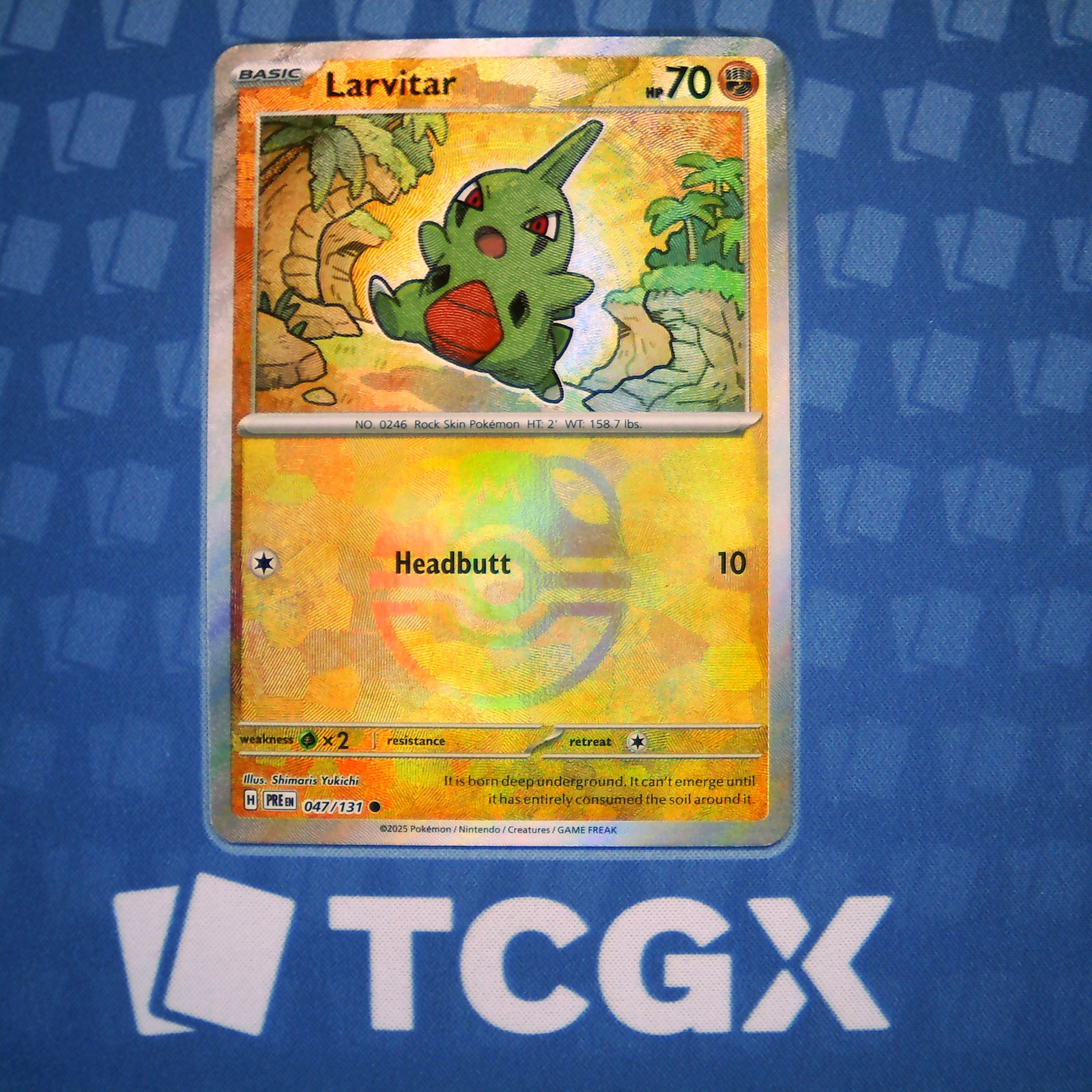 Pokemon - Larvitar (Master Ball Pattern) - 047/131 - SV: Prismatic Evolutions NM