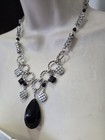 LIA SOPHIA CROSSHATCH NECKLACE & EARRING SET - SILVER TONE 18-21" LONG — photo 10