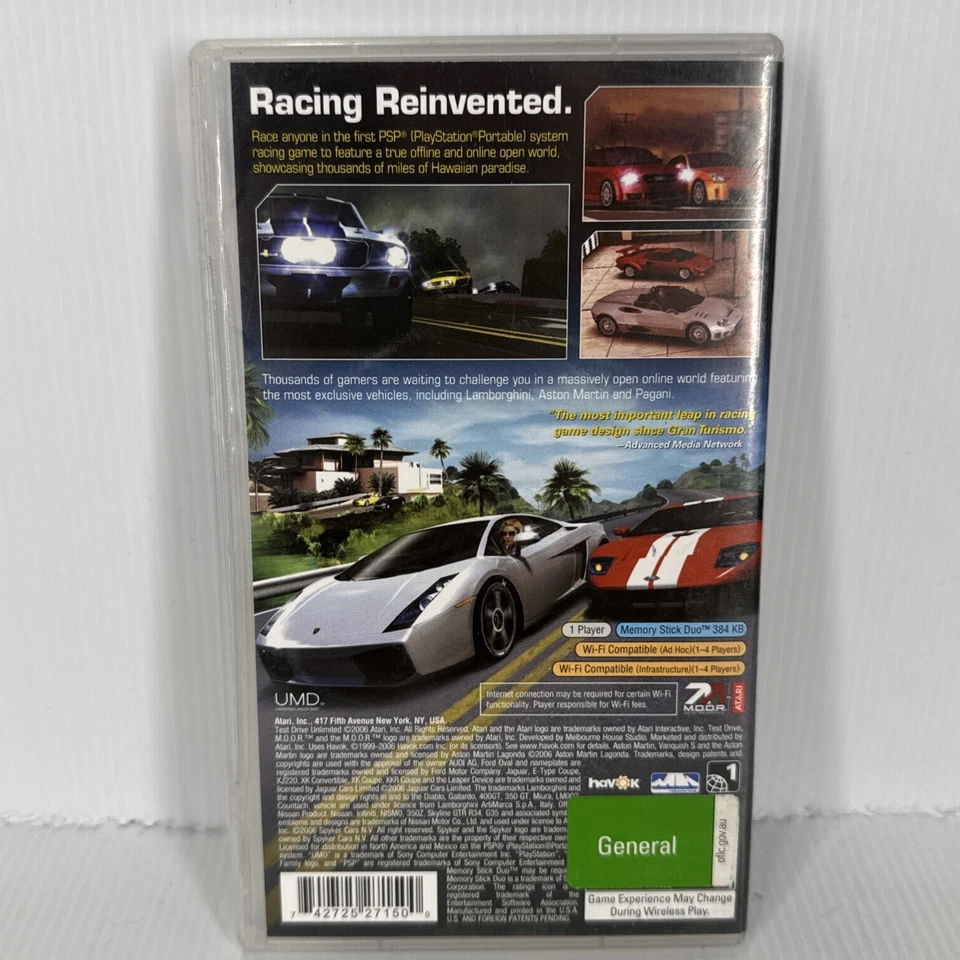 Test Drive Unlimited Sony PSP PlayStation Portable Good Condition Manual - Image 2 of 4