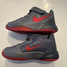 Kids Nike Sz 10 C Gray Anthracite Red FZ7303-001 King Of The Court