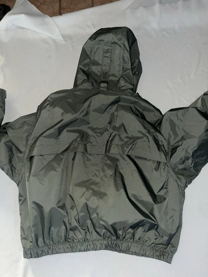 Vintage Columbia Wading Fly Fishing Shell Jacket Hooded Coat Green Large - Image 3 of 4