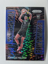 2025 Panini Prizm WNBA Dominique Malonga Fireworks Blue Pulsar /199 RC #12
