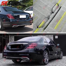Rear Bumper Strip Trim+Tailpipe Frame For Benz S-Class sedan W222 18+ ABS Chrome