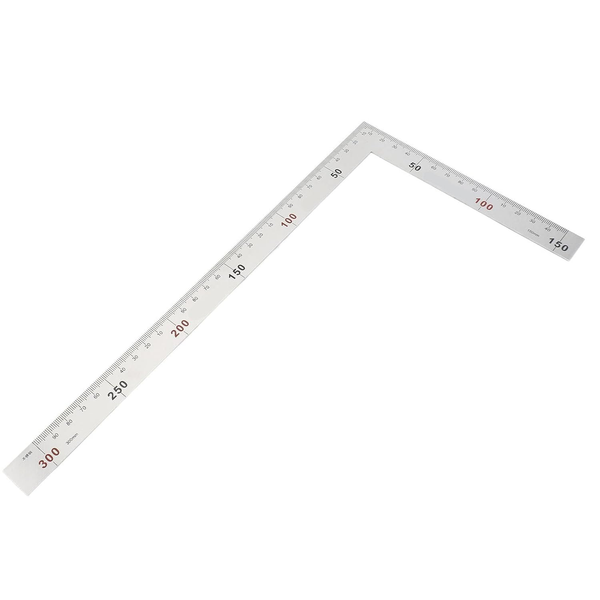 Edelstahl L Form Lineal, 90 Grad Rechtwinkliges Lineal Doppelseitenskala Holzbea-image