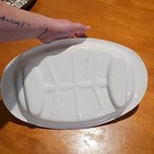 CorningWare Cornflower Blue Oval Platter Floral Glossy Ceramic — photo 2