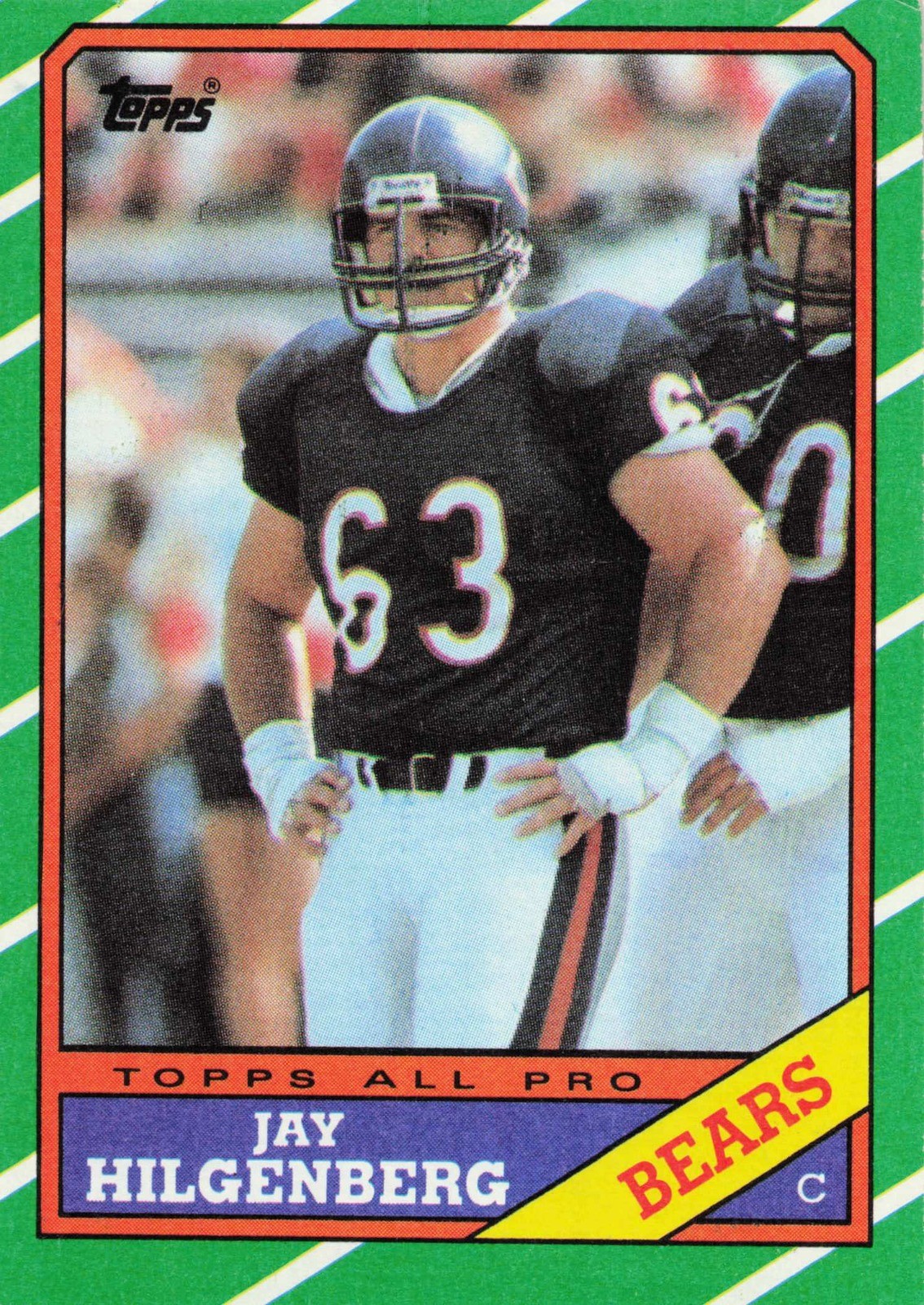 Jay Hilgenberg 1986 Topps Chicago Bears NFL Football 17 EX